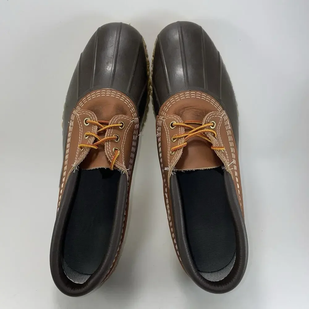 LL Bean Bean Boots Mens Size 14 Waterproof Leather 3 Eye Duck Rain Boots Low